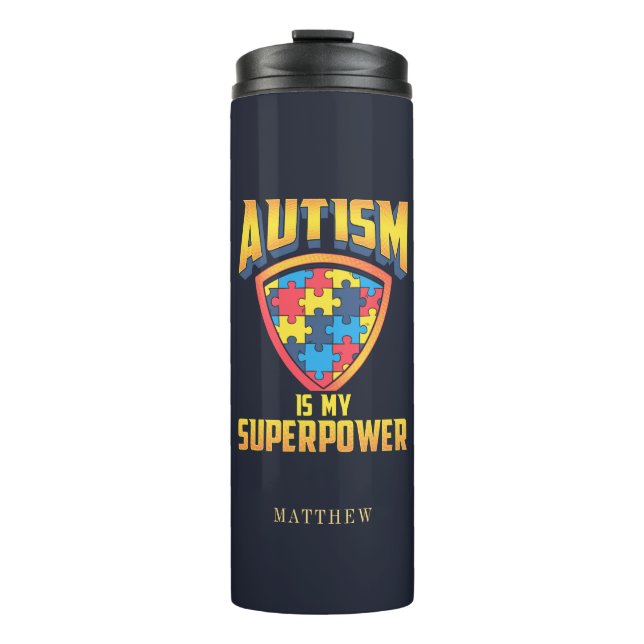 Bouteilles Isothermes L'autisme est ma superpuissance Soutien autistique (Devant)
