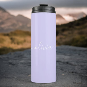 Bouteilles Isothermes Lavande Purple Script Moderne Fille Monogramme Nom