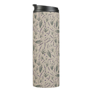 Bouteilles Isothermes Lavender Botanical Pattern Thermal Tumbler