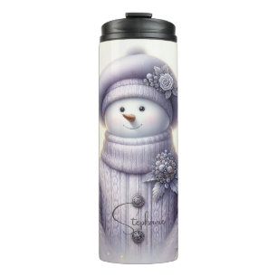 Bouteilles Isothermes Lavender Floral Winter Snowman