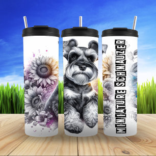 Bouteilles Isothermes Le charme floral de Schnauzer miniature