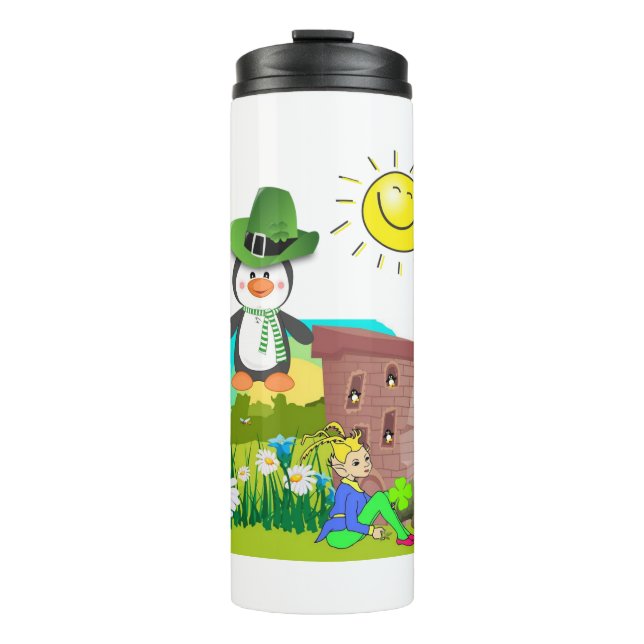 Bouteilles Isothermes le jour de saint-patrick pingouin leprechaun (Devant)