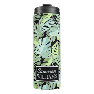 Bouteilles Isothermes Le motif floral de jungle ajoutent votre nom