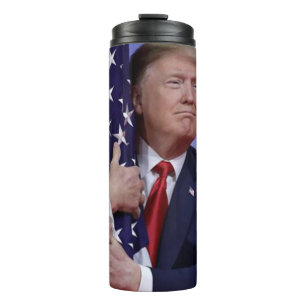 Bouteilles Isothermes Le Président Trump Hugging le drapeau américain
