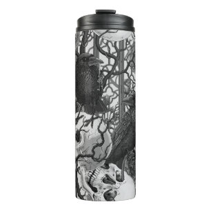 Bouteilles Isothermes Le secret de Raven. Illustration gothique sombre e