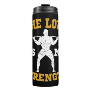 Bouteilles Isothermes Le Seigneur est ma Force Gym chrétien Jésus Workou