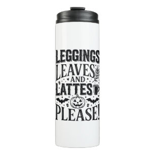 Bouteilles Isothermes Leggings Feuilles Lattés Halloween Automne Café Cr