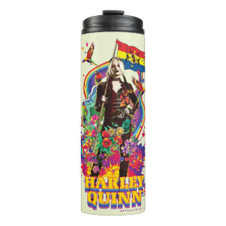 Bouteilles Isothermes L'équipe du suicide | Harley Quinn Flowers & Rainb
