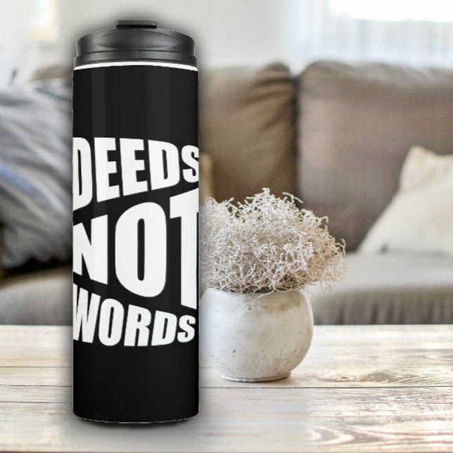 Bouteilles Isothermes Les actes ne disent pas des mots blancs noirs (Créateur téléchargé)