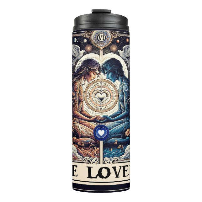 Bouteilles Isothermes LES AMOUREUX Tarot Céleste Homme & Femme Âmes (Devant)