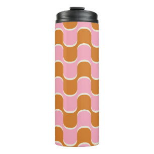 Bouteilles Isothermes Les années 70 rétro : Motif ondulé rose or.