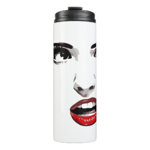 Bouteilles Isothermes Les femmes font face Rouge Lipstick Dark Eyed maqu