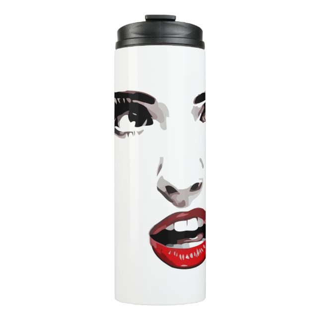 Bouteilles Isothermes Les femmes font face Rouge Lipstick Dark Eyed maqu (Devant)