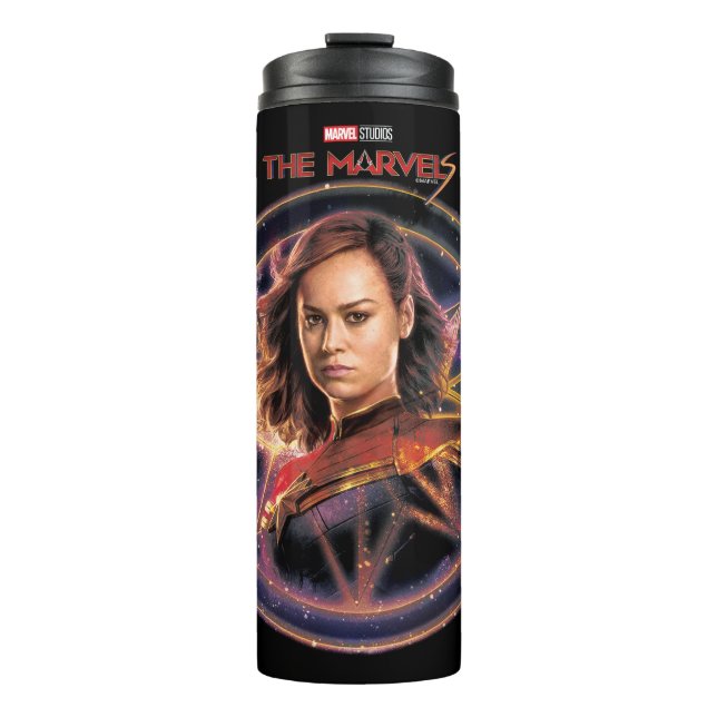 Bouteilles Isothermes Les Merveilles Capitaine Marvel Insigne Cercle (Devant)