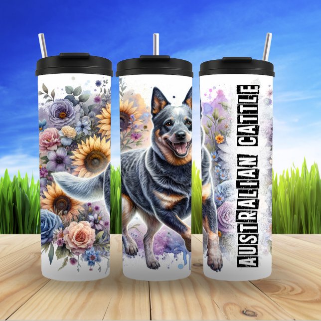 Bouteilles Isothermes L'étourdissement floral du chien de bétail austral (Créateur téléchargé)