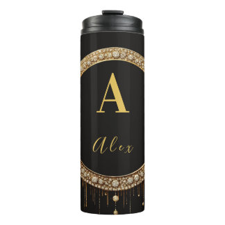 Bouteilles Isothermes Lettre de monogramme personnalisée avec paillettes