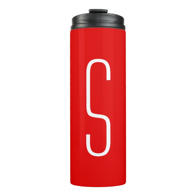Bouteilles Isothermes Lettre initiale Monogramme Rouge blanc moderne (Devant)