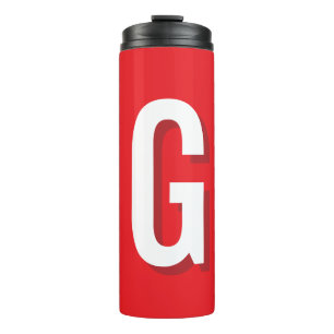 Bouteilles Isothermes Lettre initiale Monogramme Rouge Blanc Simple