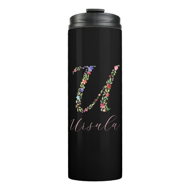 Bouteilles Isothermes LETTRE U MONOGRAPHIQUE Florale Aquarelle personnal (Devant)