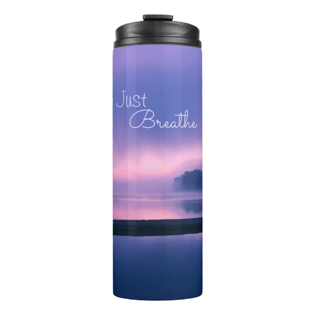 Bouteilles Isothermes Lever de soleil rose et violet sur l'eau Respirer (Devant)