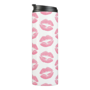Bouteilles Isothermes Lèvres roses, motif de lèvres, rouge à lèvres rose