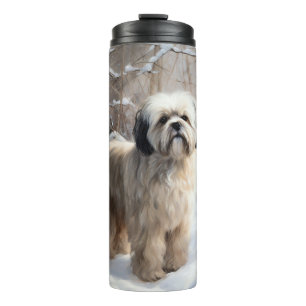 Bouteilles Isothermes Lhasa Apso Laissez Tomber la Neige Noël