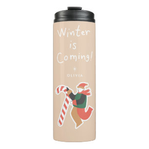 Bouteilles Isothermes L'hiver approche   Mug de voyage de vacances perso