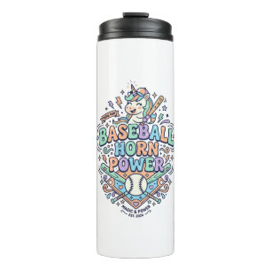 Bouteilles Isothermes Licorne Corne de Baseball Puissance Kawaii Design