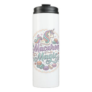 Bouteilles Isothermes Licorne Macaron Magie T-Shirt Fantaisiste Design_1