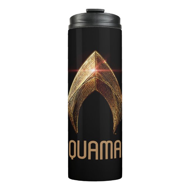 Bouteilles Isothermes Ligue de Justice | Symbole d'aquaman métallique (Devant)