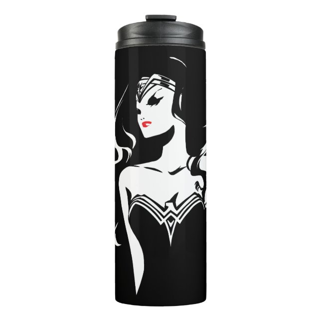 Bouteilles Isothermes Ligue de Justice | Wonder Woman Noir Pop Art (Devant)