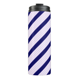 Bouteilles Isothermes Lilac et rayures blanches motif avec bleu marine
