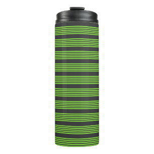 Bouteilles Isothermes Lime vert et charbon de bois cinq bandes motif