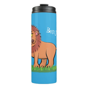 Bouteilles Isothermes Lion joyeux avec dessin animé de papillon