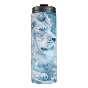 Bouteilles Isothermes Lion neige couché animal d'art