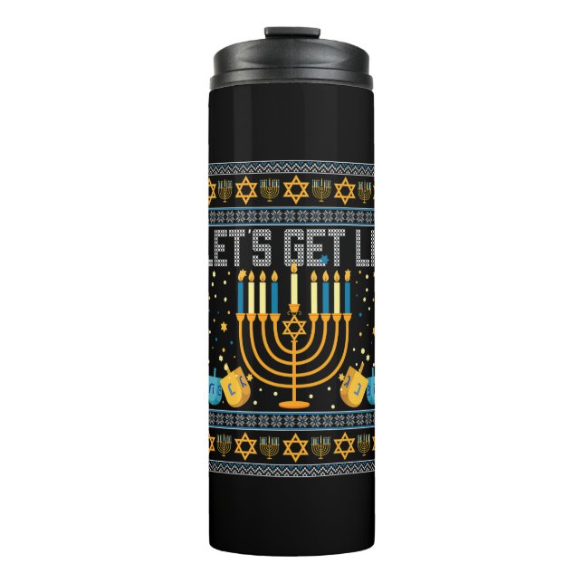 Bouteilles Isothermes Lit Menorah Juif Pun Ugly Hanoukka Chan (Devant)