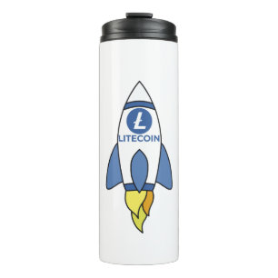 Bouteilles Isothermes Litecoin À La Fusée Lune