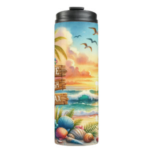 Bouteilles Isothermes Live Love Laugh Beach Thermal Tumbler
