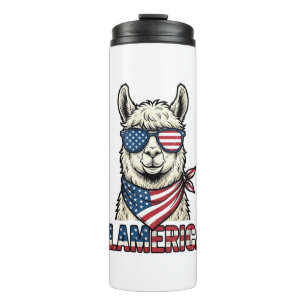 Bouteilles Isothermes Llamerica Llama Patriotique Design Vector Vintage_