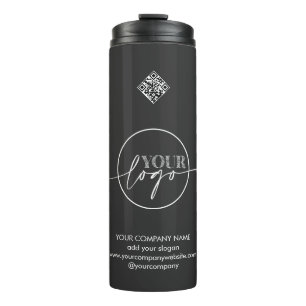 Bouteilles Isothermes Logo Black Business QR CODE Corporate Marketing