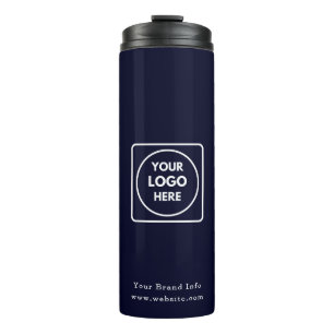 Bouteilles Isothermes Logo Bleu Marine Conception de Marque d'Entrepri