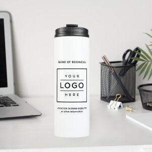 Bouteilles Isothermes Logo carré de nom d'entreprise blanc personnalisé