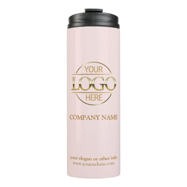 Bouteilles Isothermes Logo d'entreprise élégant rose promotionnel (Devant)