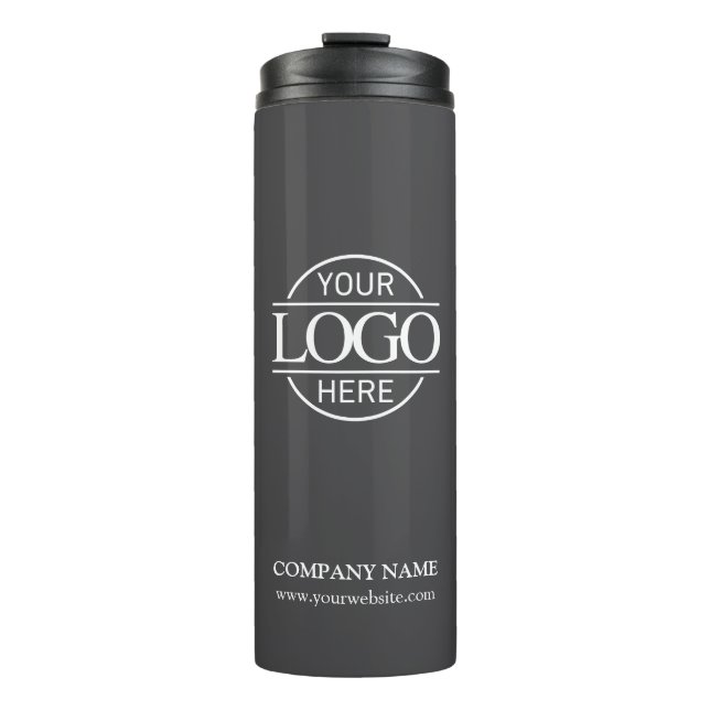 Bouteilles Isothermes Logo d'entreprise minimaliste Gris promotionnel (Devant)