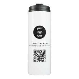 Bouteilles Isothermes Logo d'entreprise QR Code Moderne Minimaliste Blan
