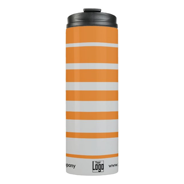 Bouteilles Isothermes Logo Promotion Petite Entreprise Nom Grey Orange (Devant)