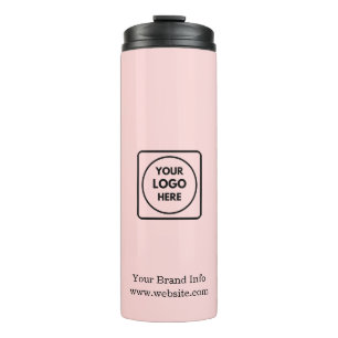 Bouteilles Isothermes Logo Rose Pâle Entreprise Moderne Minimaliste