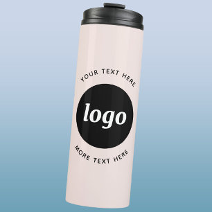Bouteilles Isothermes Logo Simple Avec Entreprise Rose Vierge
