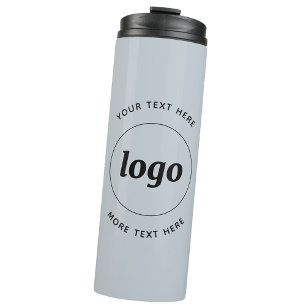 Bouteilles Isothermes Logo Simple Avec Texte En Poudre Bleu Entreprise