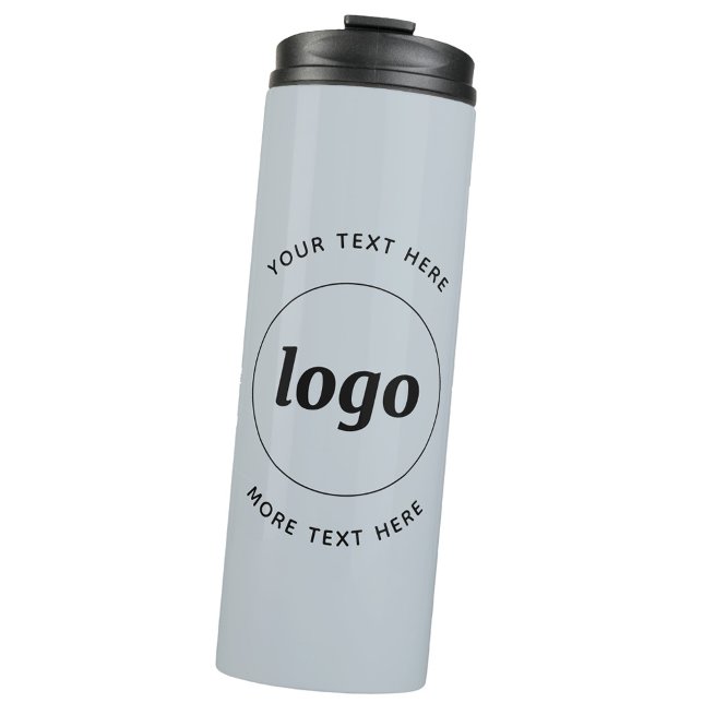 Bouteilles Isothermes Logo Simple Avec Texte En Poudre Bleu Entreprise (Logo with custom text business promotional powder blue thermal water bottle)